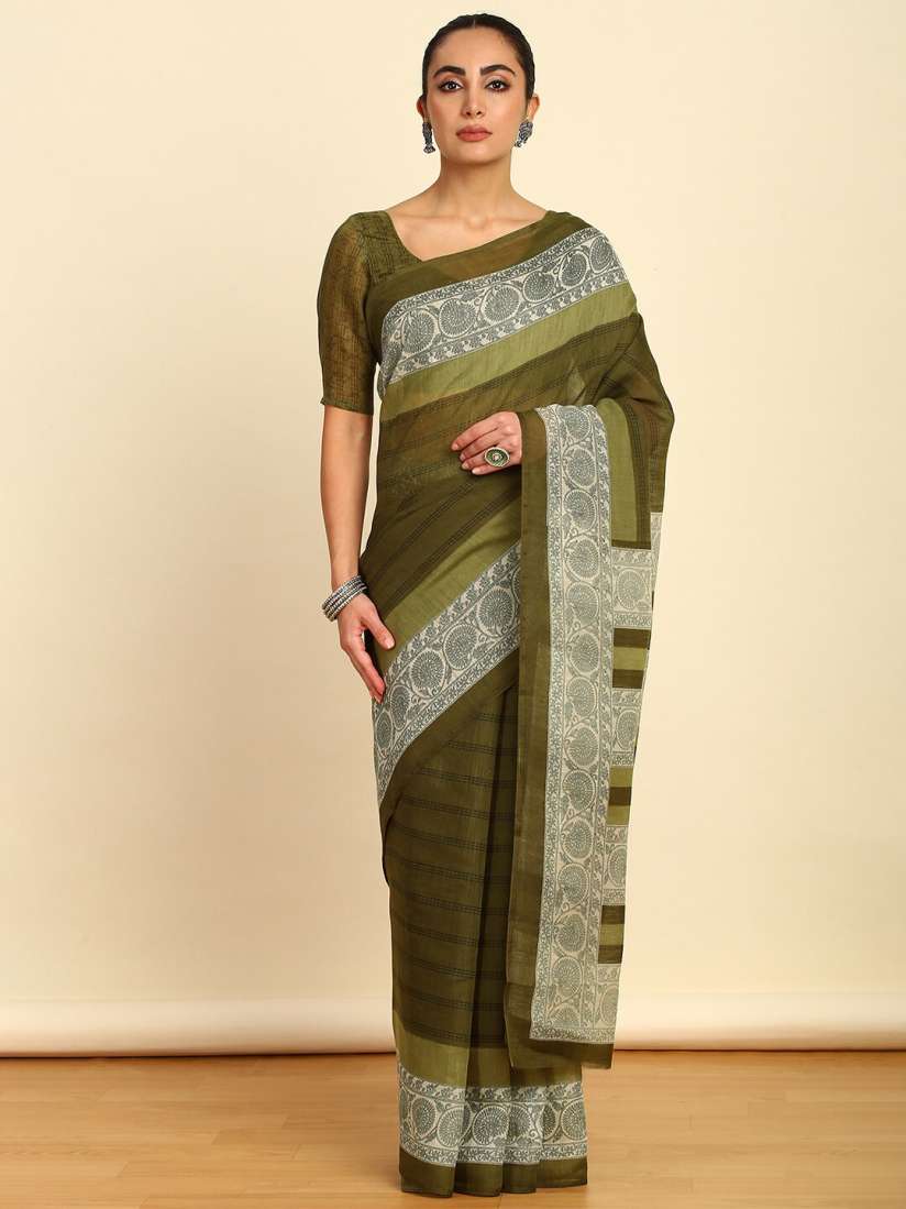 Linen sarees myntra online