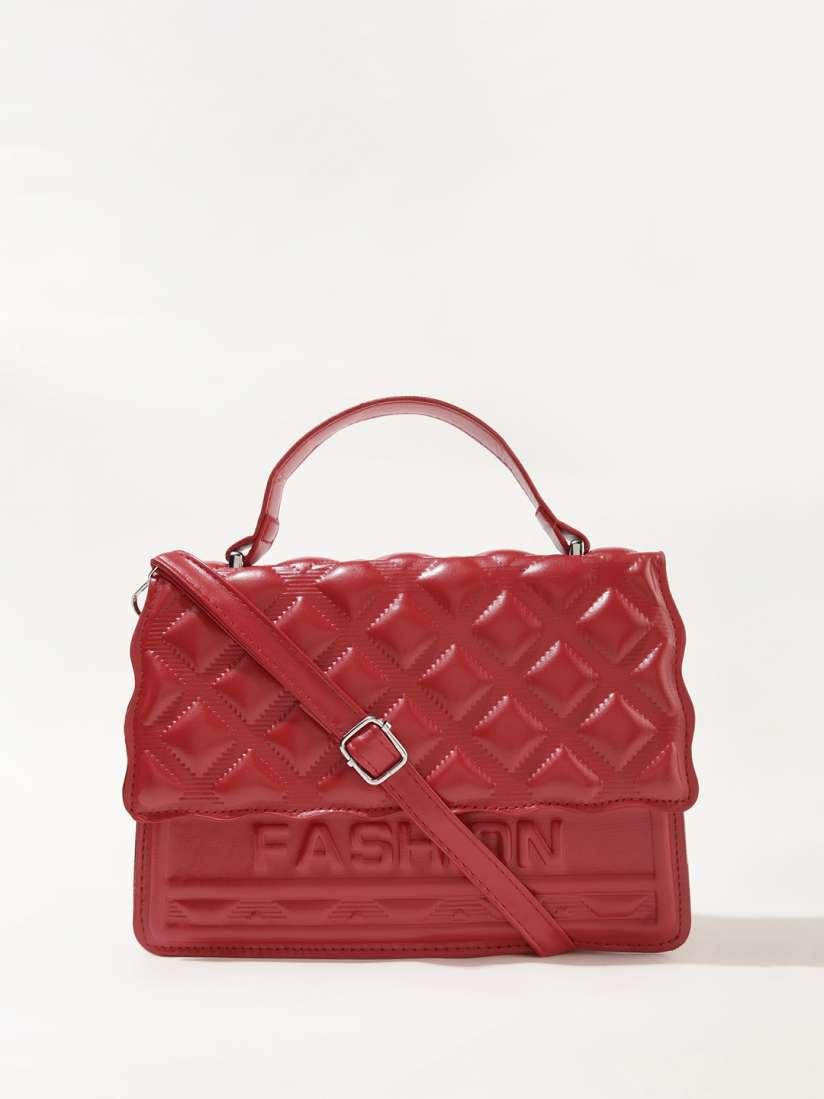 Buy LULU SKY Structured Sling Bag With Quilted Detail Handbags for Women 28451824 Myntra
