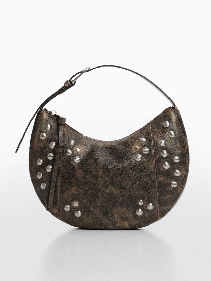 Buy MANGO Embellished Leather Structured Shoulder Bag Handbags for Women 28455732 Myntra