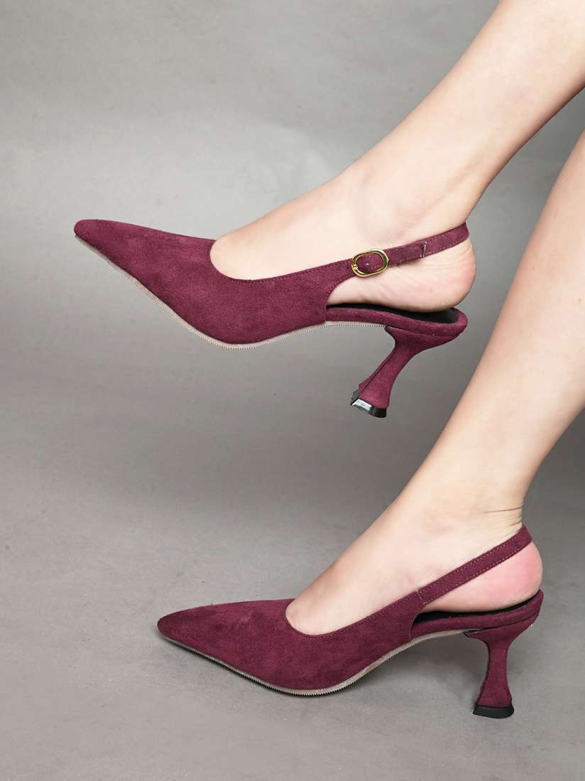 Maroon suede heels 2025