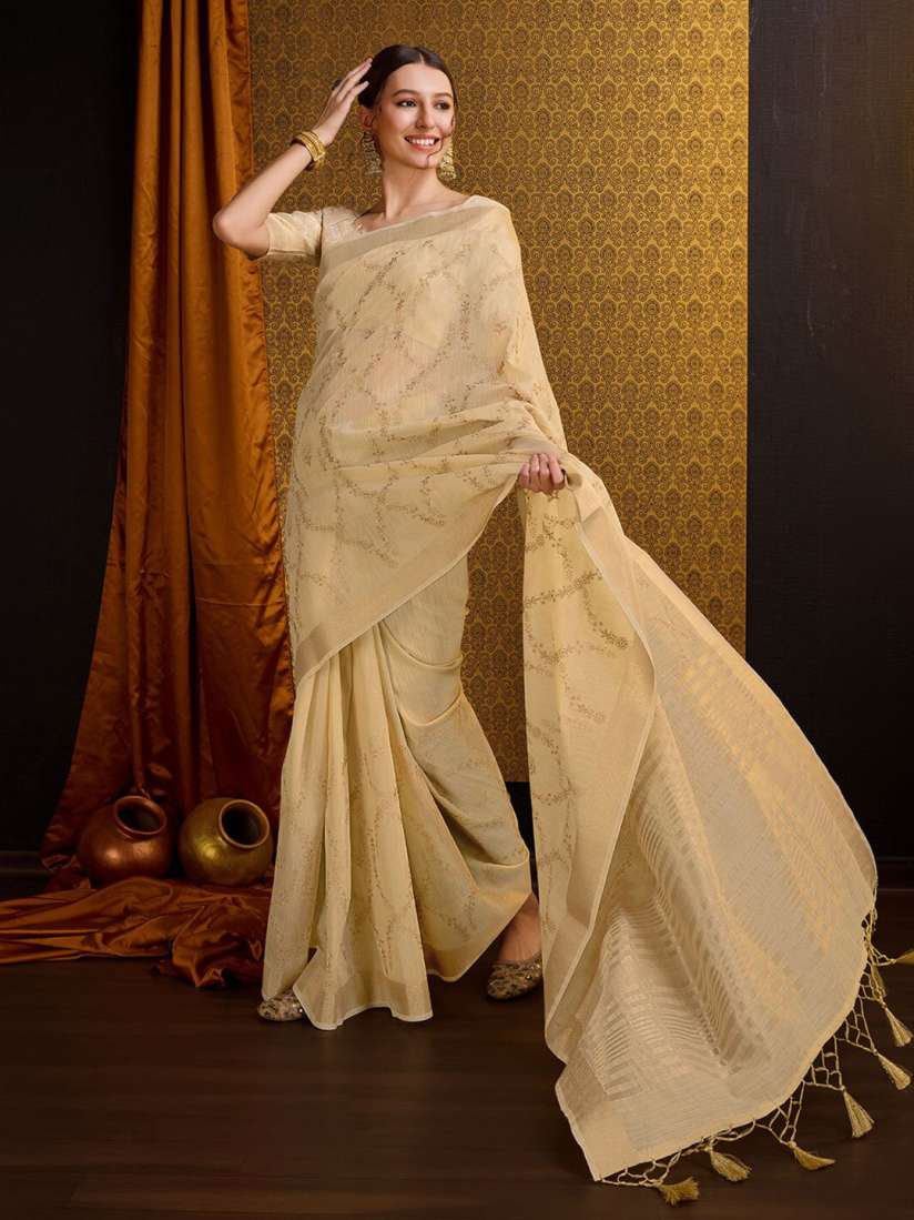 Myntra golden saree sales