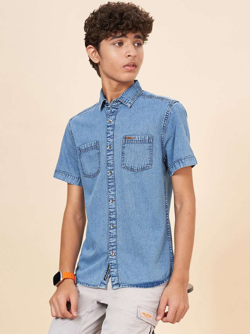 Pantaloons denim shirt deals