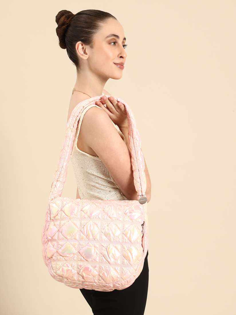 Buy DressBerry Quilted Shoulder Bag with Iridescent Finish Handbags for Women 28487622 Myntra