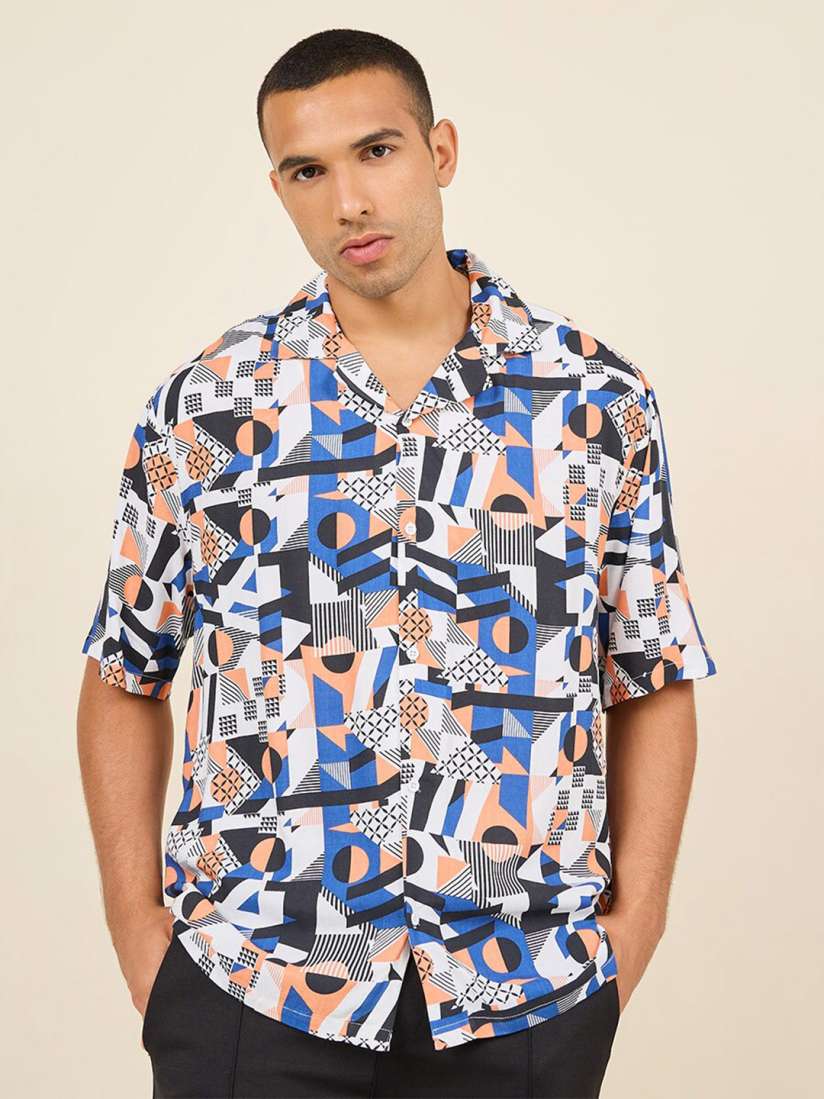 Buy Styli Resort Collar Relaxed Printed Shirt Shirts for Men 28489144 Myntra