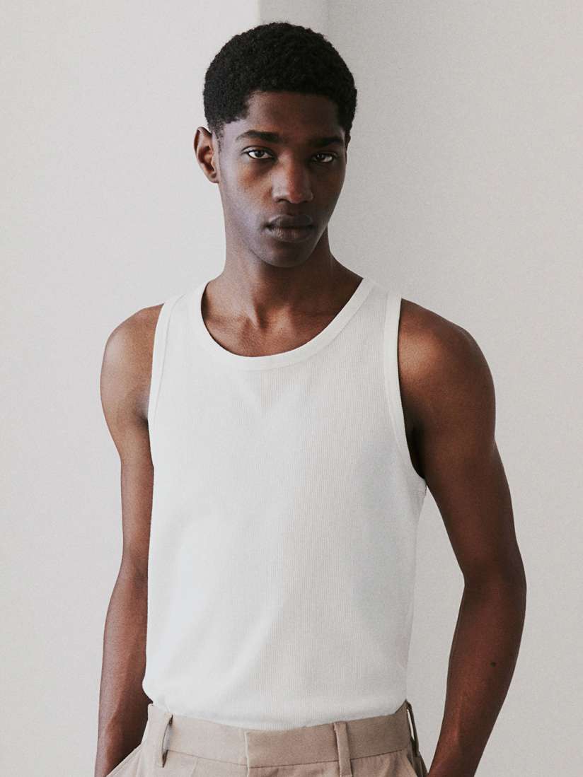 White ribbed vest mens on sale