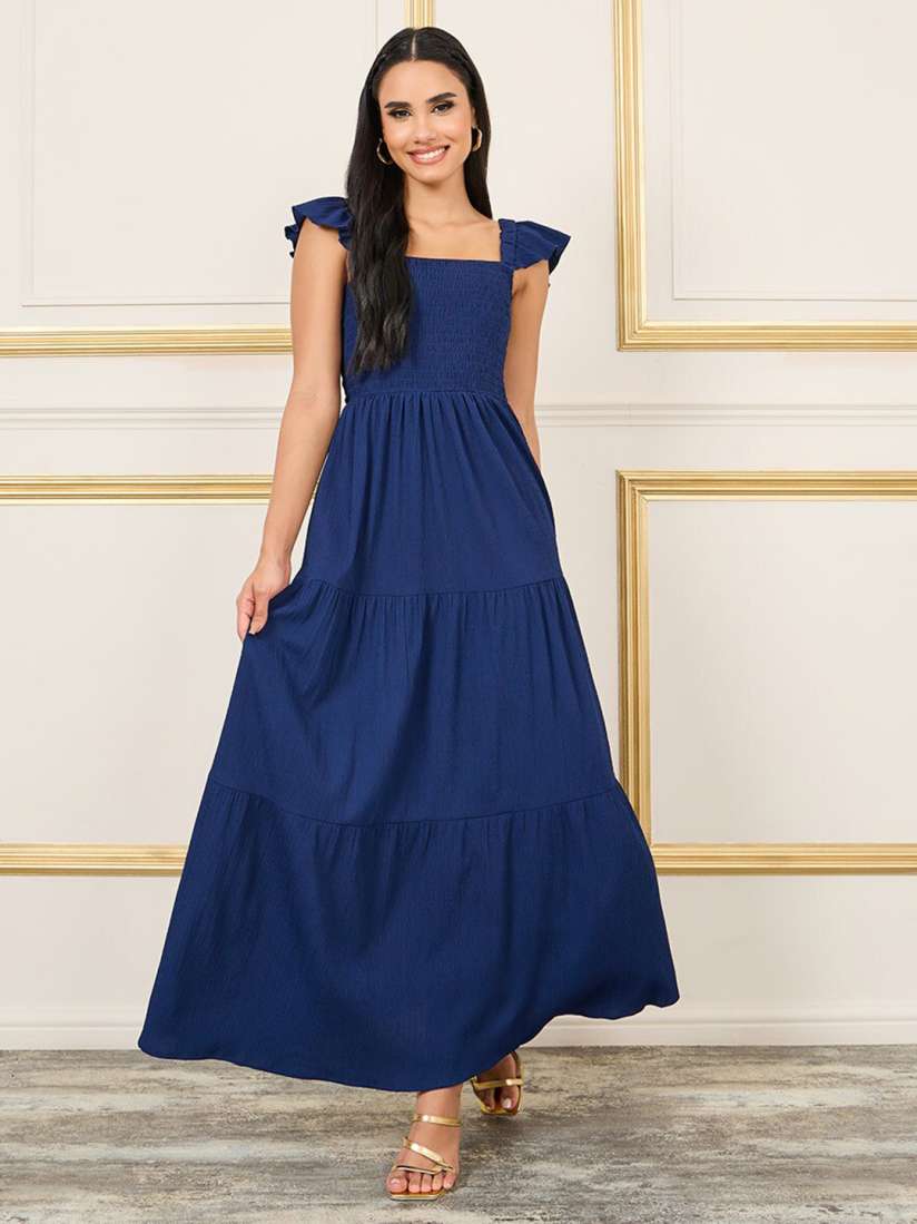 Long ruffle sleeve dress top