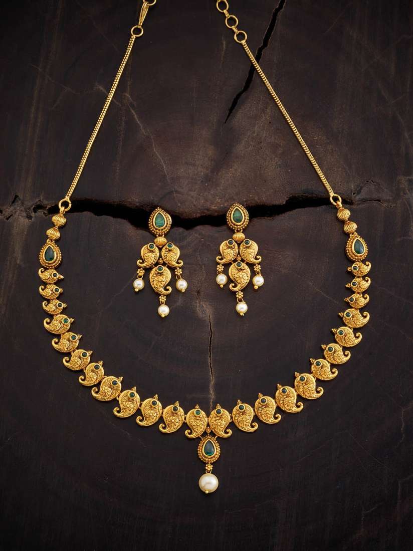 Buy Kushal s Fashion Jewellery Gold Plated Artificial Stones Studded Necklace Earrings Jewellery Set for Women 28503904 Myntra