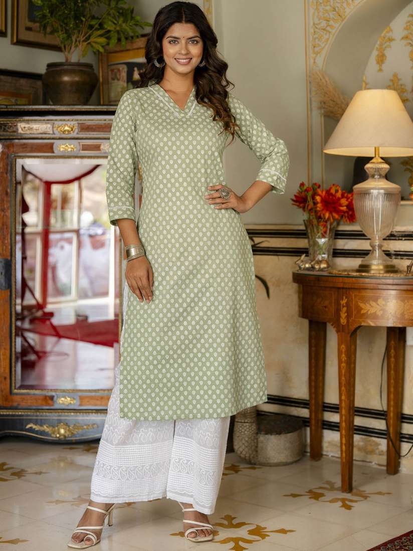 Buy Nayo Ethnic Motifs Printed Straight Kurta Kurtas for Women 28508328 Myntra