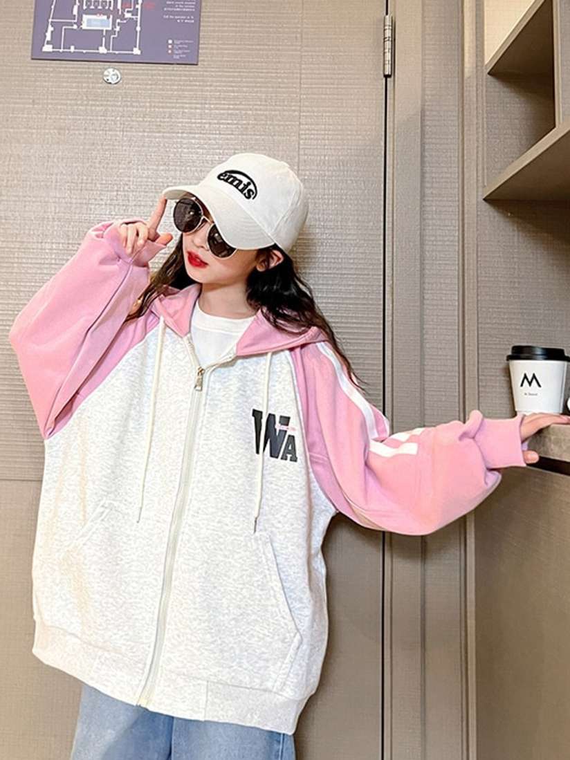 Hood jacket girl top