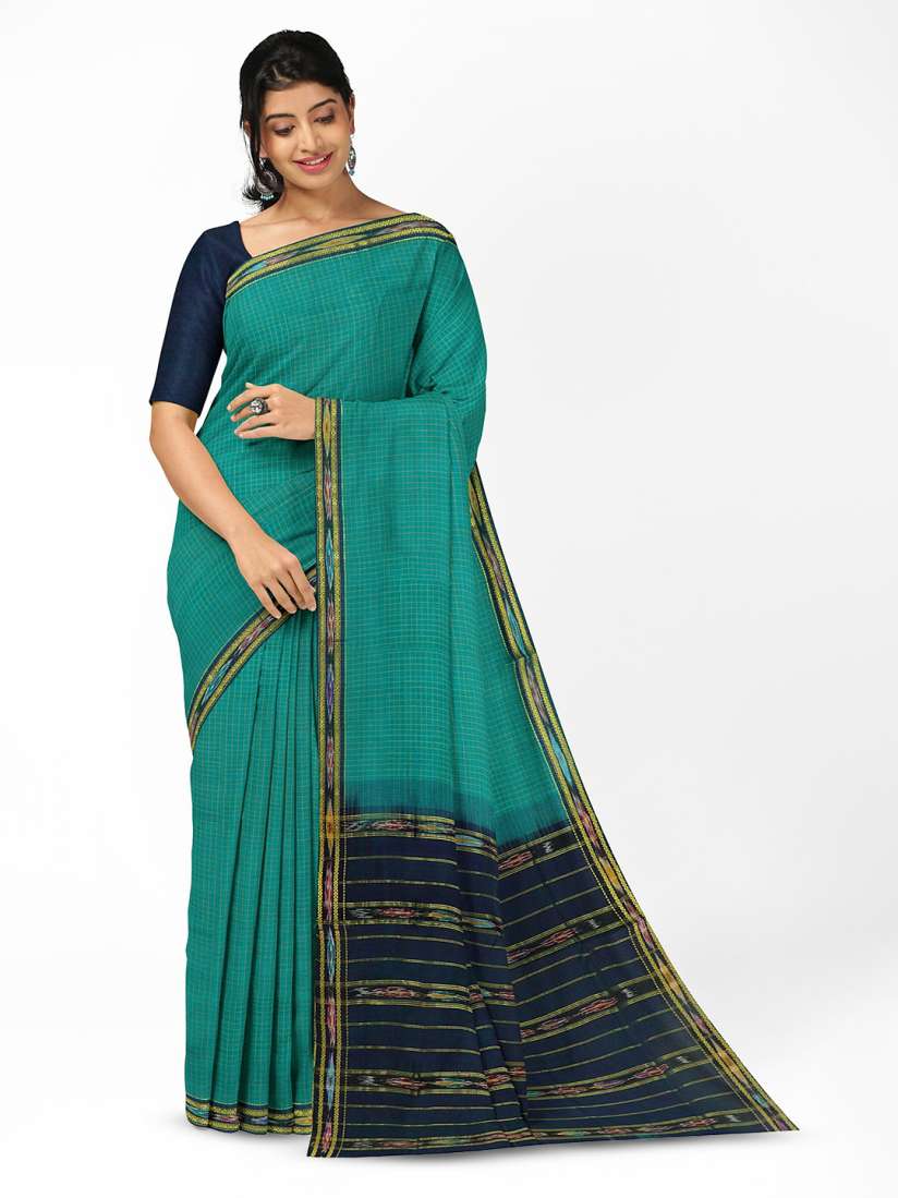 Buy APCO Checked Woven Design Pure Cotton Handloom Saree Sarees for Women 28516812 Myntra
