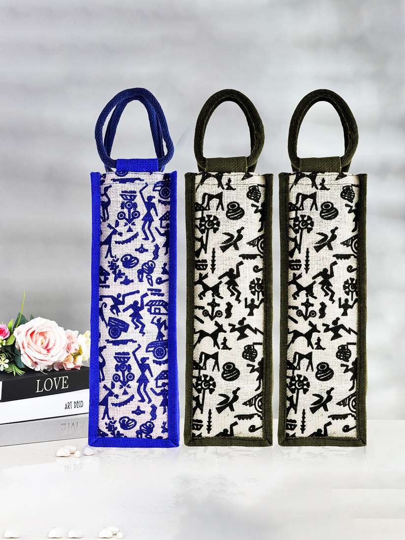 Jute Water Bottle Tote Jute Water Bottle Bag Made By Tribes Of