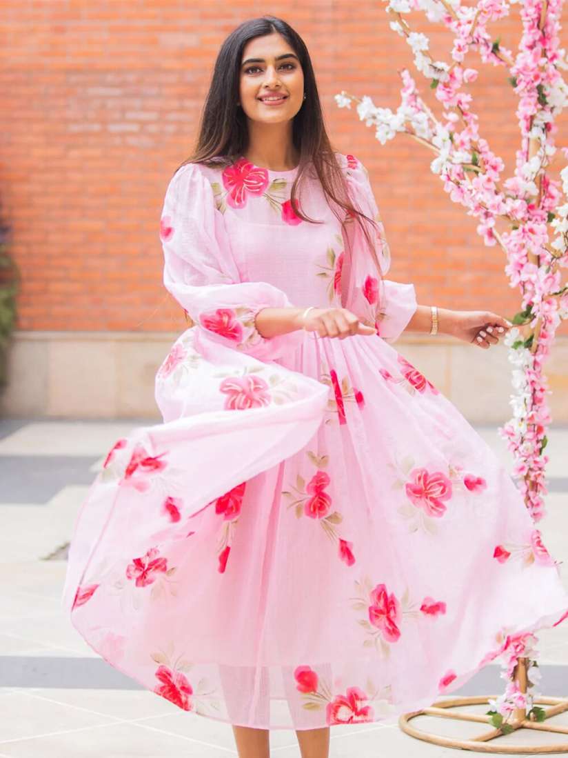 Myntra pink dress discount
