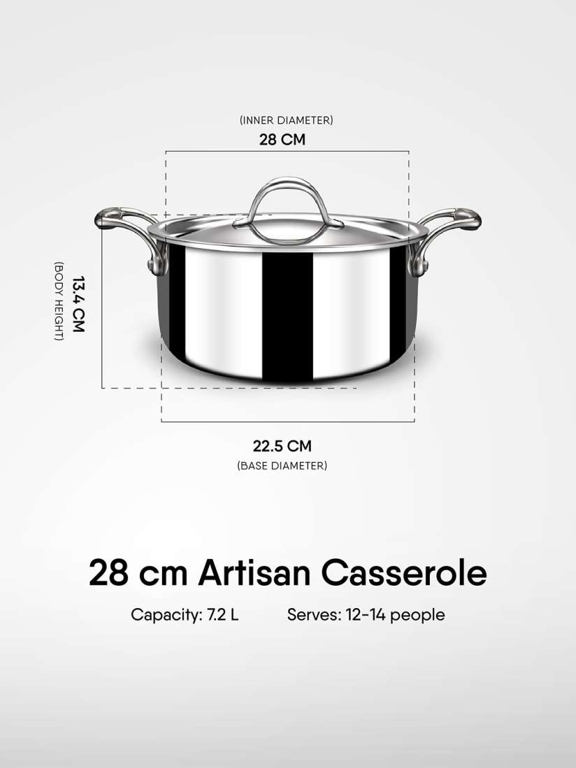 Buy Stahl Steel Tri Ply Stainless Steel Induction Base Casserole Cooking Pot for Unisex 28547056 Myntra