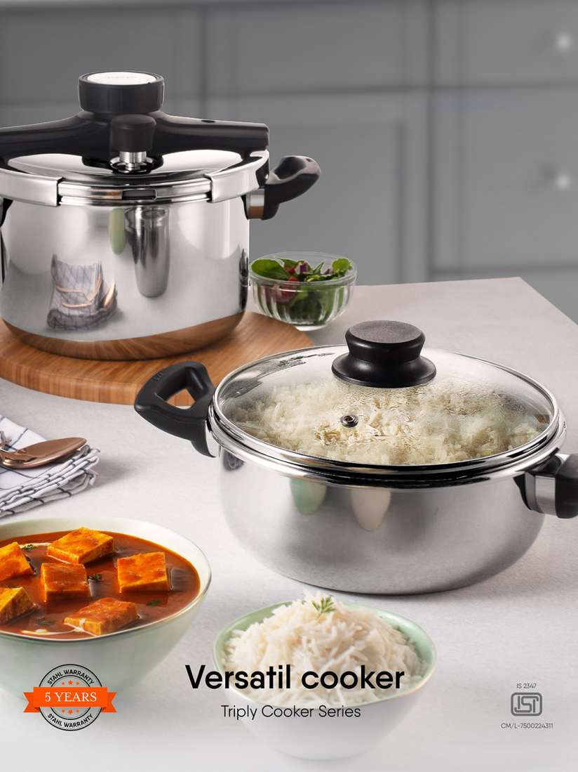 Buy Stahl Steel Tri Ply Stainless Steel Induction Base Cooker Pressure Cooker for Unisex 28547104 Myntra
