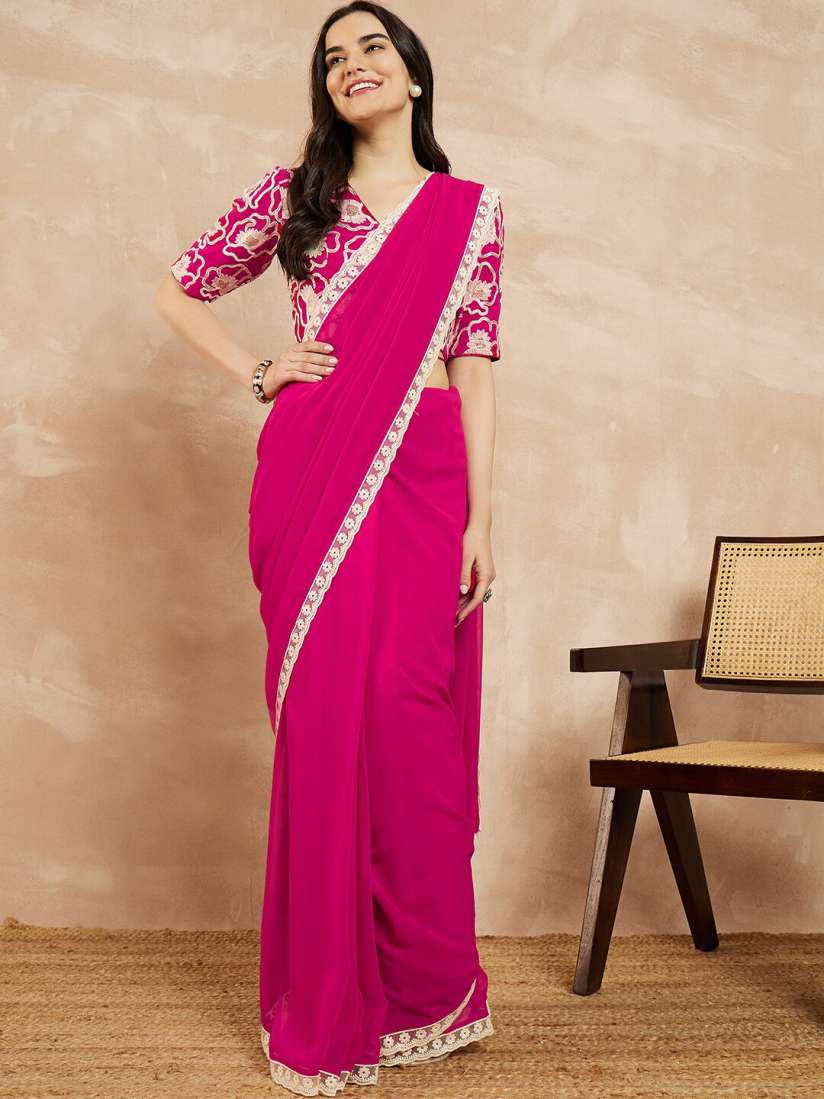 Buy Inddus Embellished Bordered Saree Sarees for Women 28552610 Myntra
