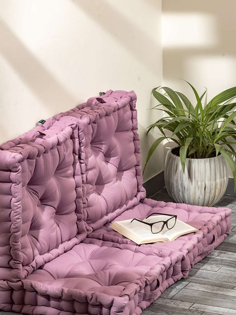 Buy SKANDA FAB 4 pcs Purple Pure Cotton Square Shaped Floor Cushion Cushions for Unisex 28555140 Myntra