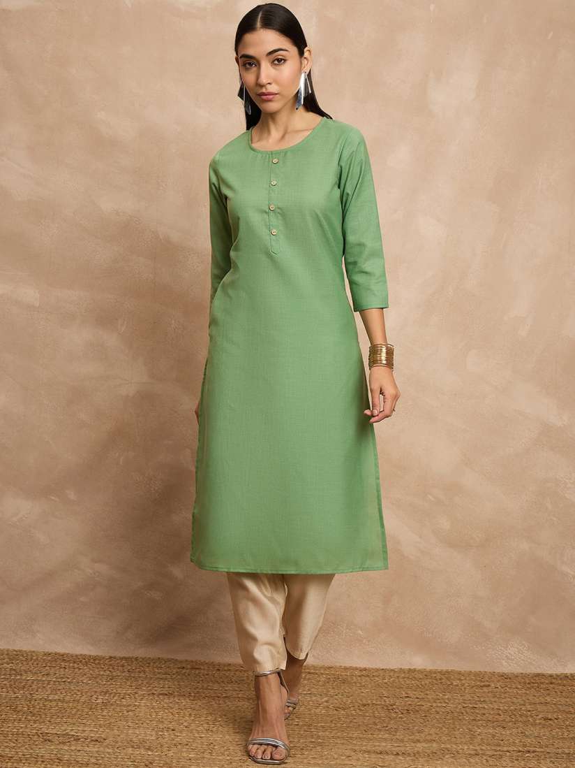 Myntra green kurti cheap