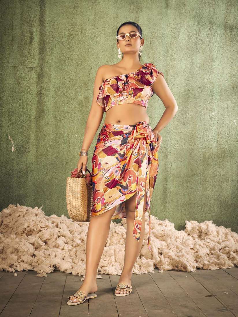 Crop top and skirt myntra clearance
