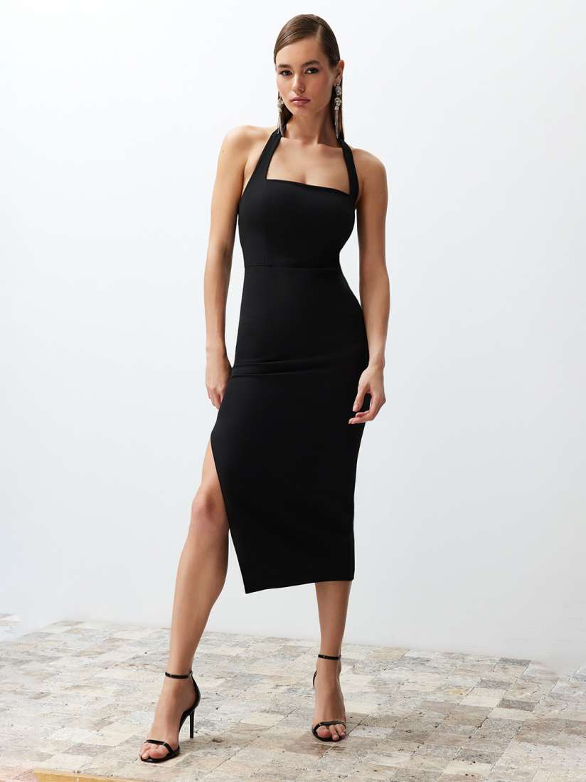 Halter bodycon midi dress online