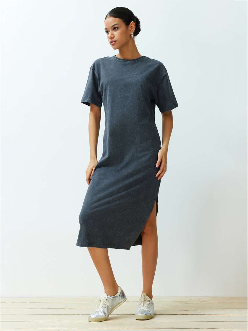 Cotton t shirt midi dress shop