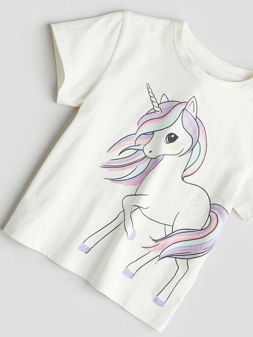 Buy H M Girls Pure Cotton Printed T shirt Tshirts for Girls 28566328 Myntra
