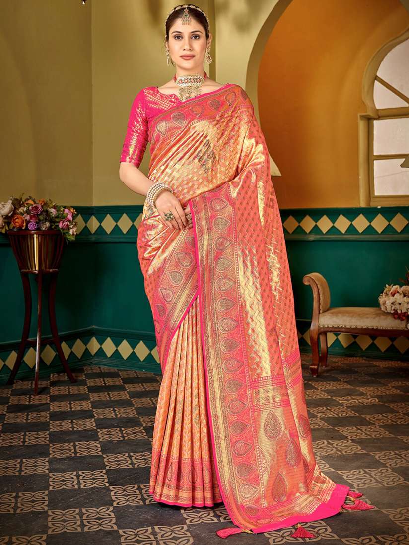 Buy Inddus Woven Design Zari Pure Silk Saree Sarees for Women 28569262 Myntra