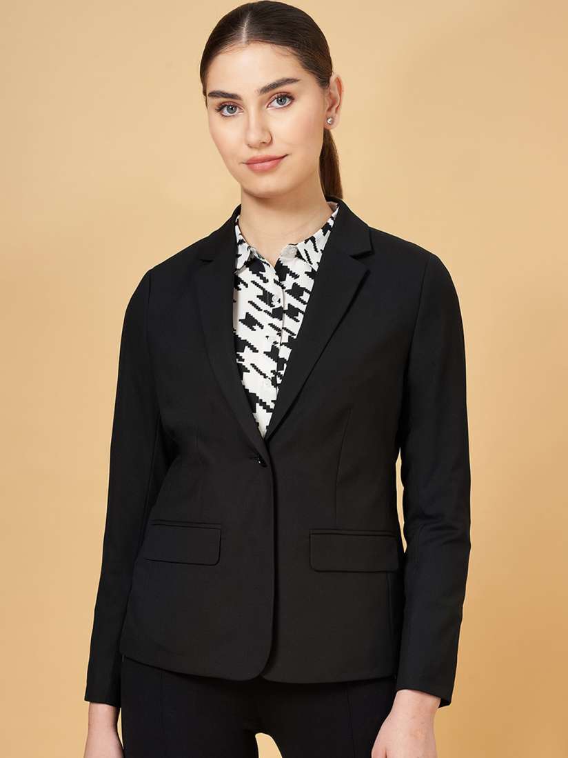 Buy Annabelle by Pantaloons Notched Lapel Long Sleeves Single Breasted Formal Blazer Blazers for Women 28575928 Myntra