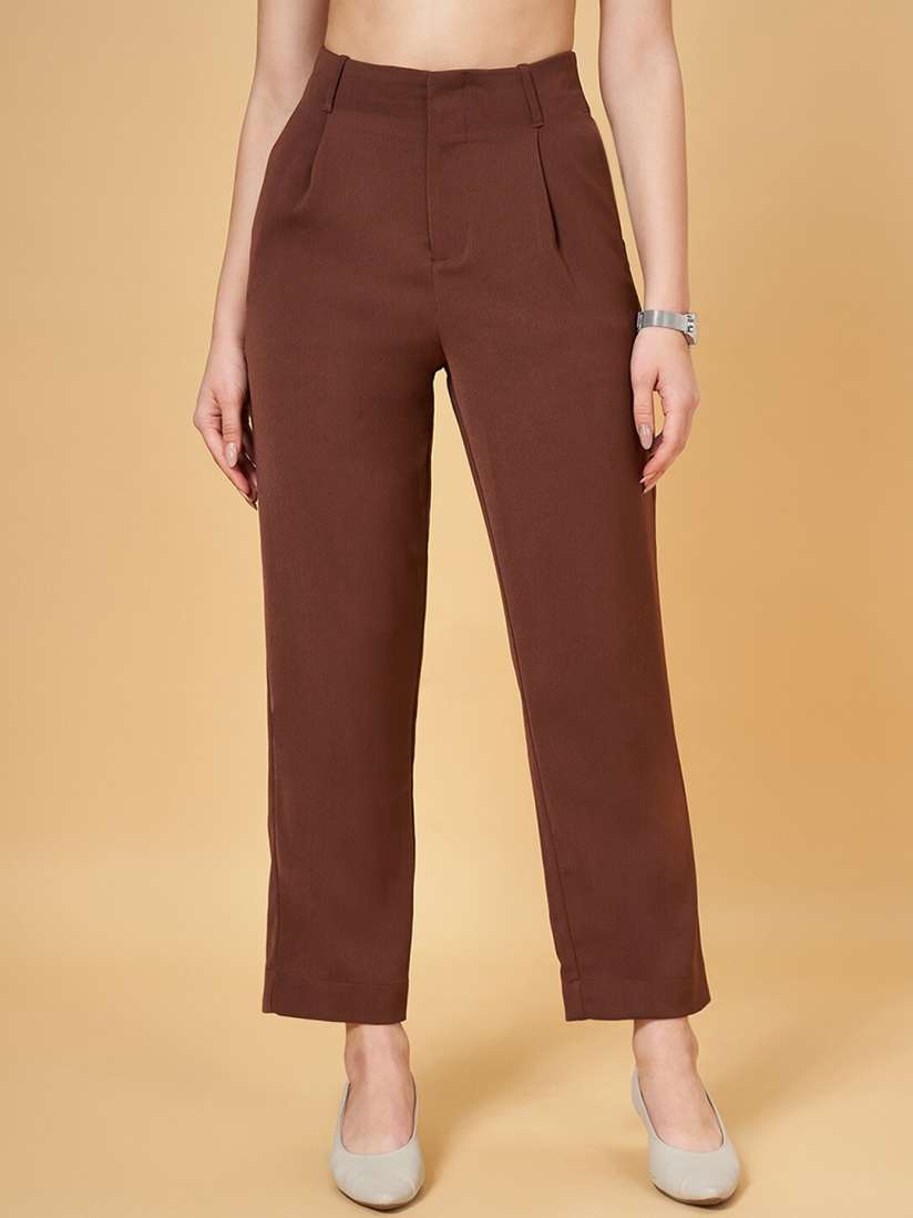 Buy Annabelle by Pantaloons Cropped Formal Trouser Trousers for Women 28581676 Myntra