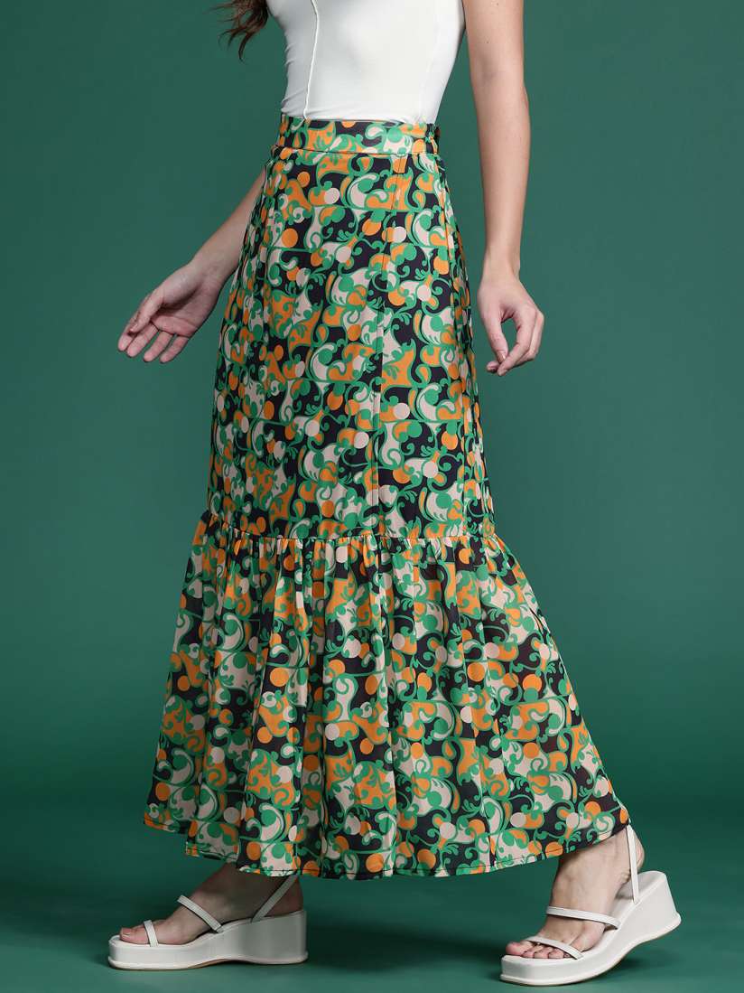 Buy DressBerry Women Printed Tiered Maxi Skirt Skirts for Women 28583748 Myntra