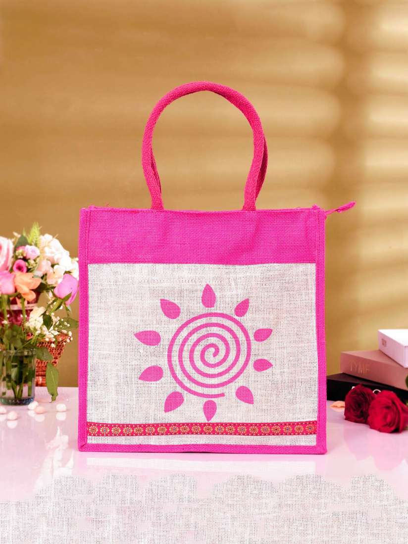 Buy Kuber Industries Set Of 2 Sunflower Printed Jute Grocery Bag With Handles Handbags for Unisex 28594200 Myntra
