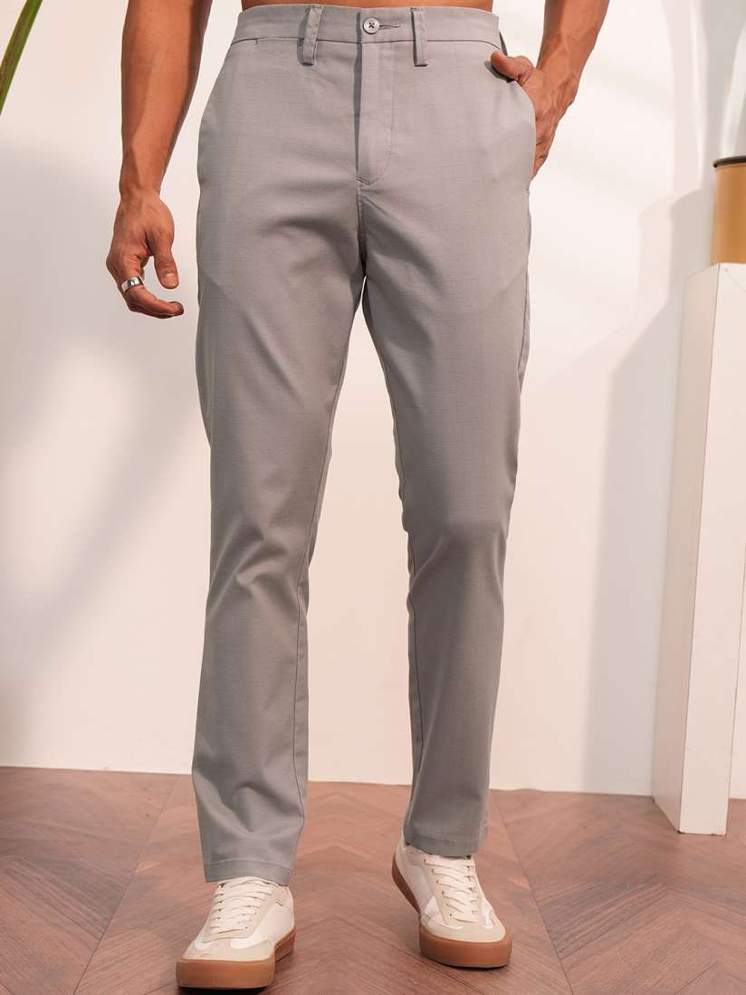 Slim fit ankle length trousers mens online