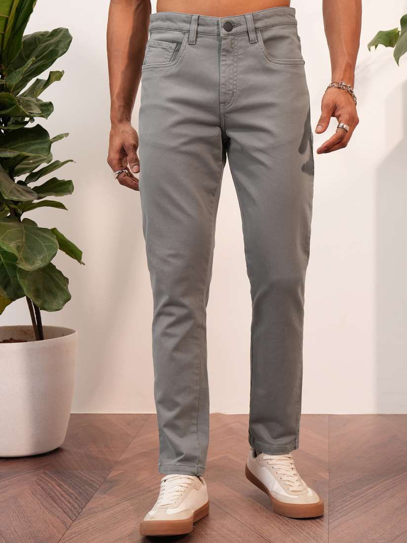 Buy LOCOMOTIVE Premium Men Mid Rise Tapered Fit Ankle Length Trousers Trousers for Men 28596286 Myntra