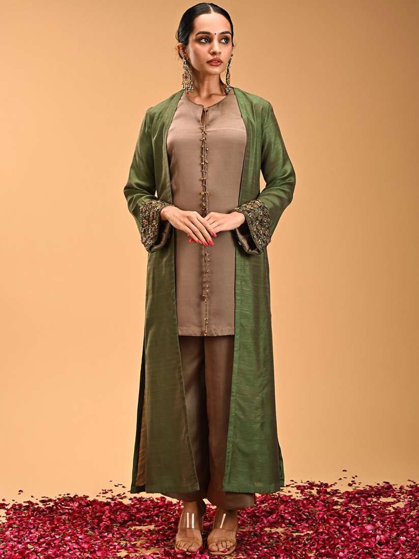 Buy RIRASA Embellished Longline Silk Ethnic Shrug Shrug for Women 28600924 Myntra