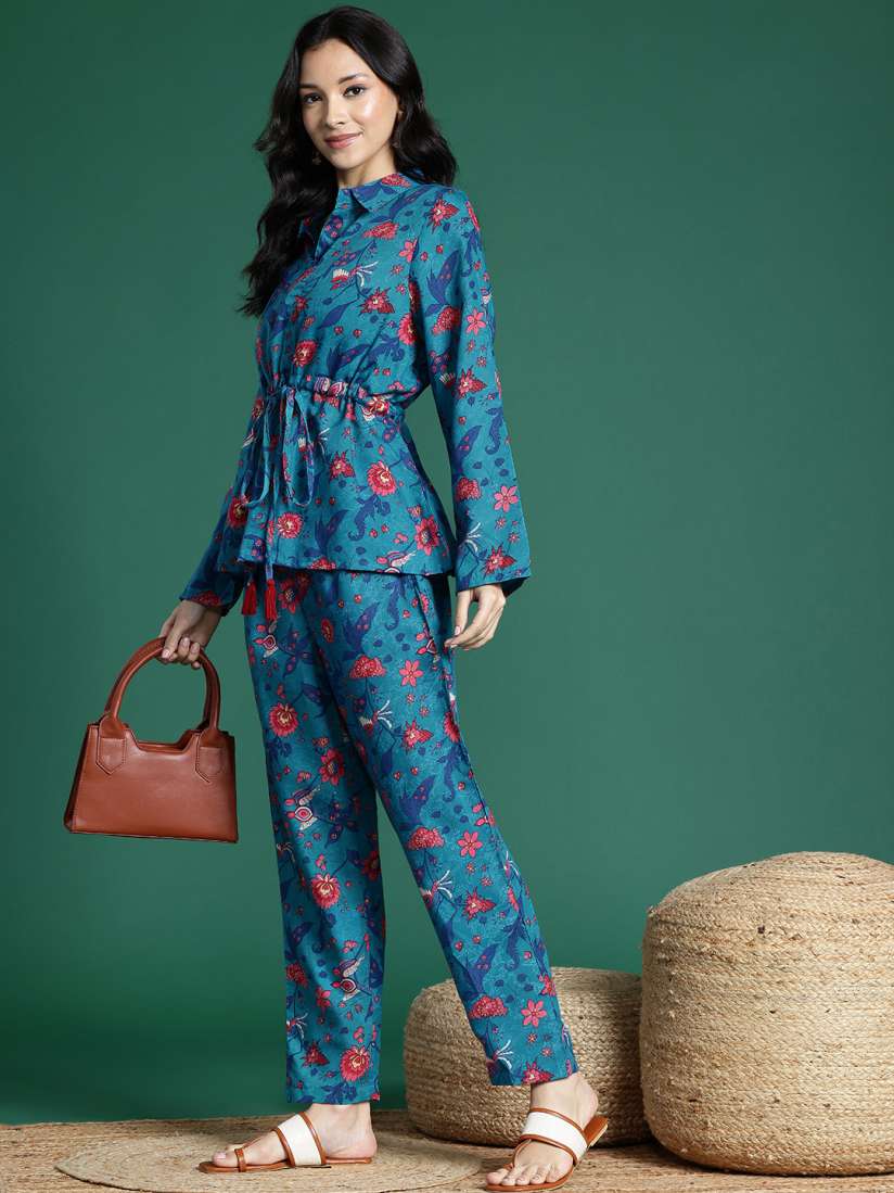 Buy Sangria Floral Printed Kurti Trousers Set Kurta Sets for Women 28601468 Myntra