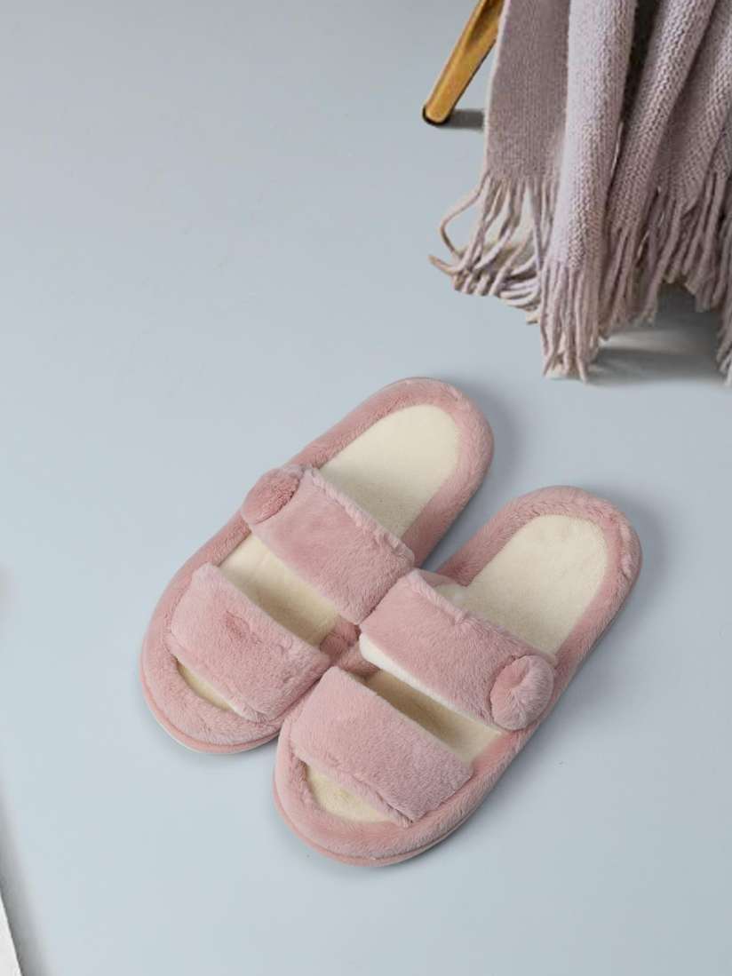 Fur slippers myntra clearance