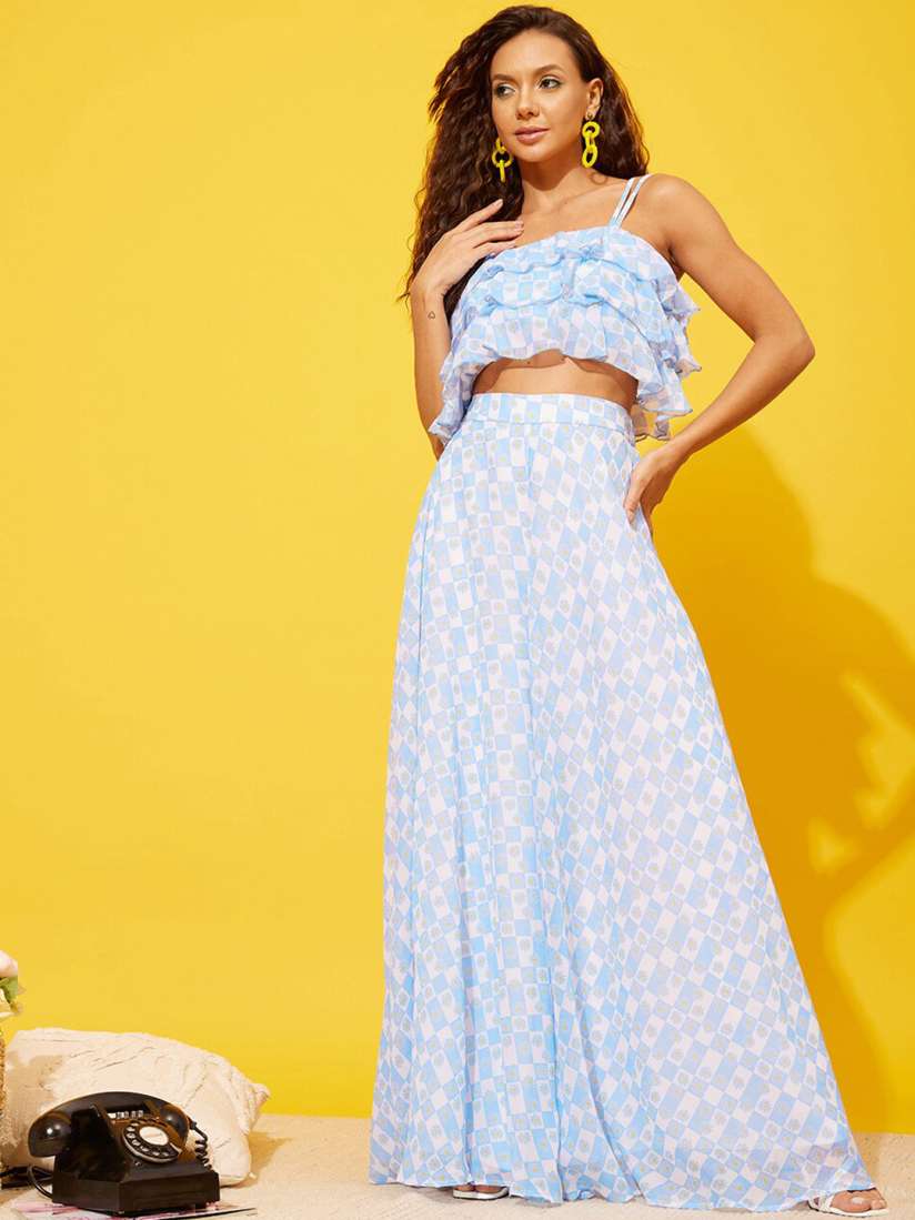 Buy QUIERO Printed Top Palazzo Co Ords for Women 28611766 Myntra