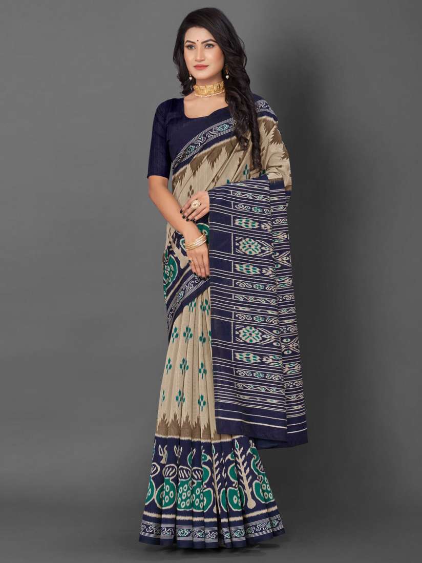 Buy Mitera Bhagalpuri Silk Ethnic Printed Ikat Saree Sarees for Women 28612796 Myntra