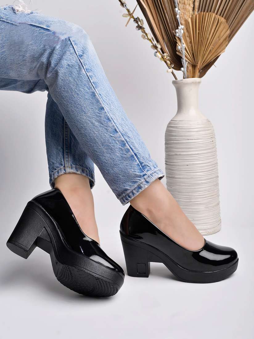 Block Heels Belly Shoes With Heels Partywear Classic Block High