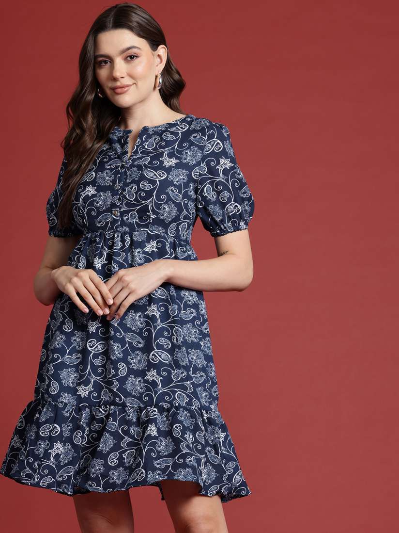 Buy all about you Ethnic Printed Fit Flare Mini Dress Dresses for Women 28618812 Myntra