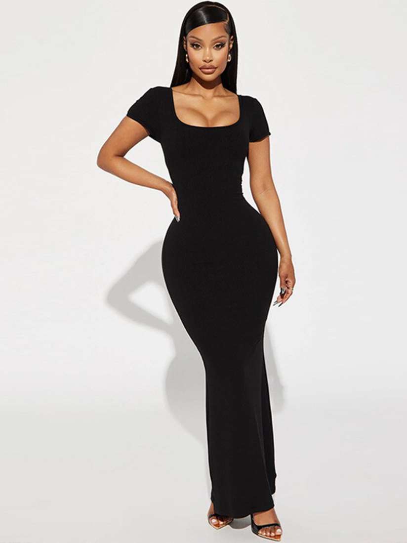 Buy StyleCast x Revolte Square Neck Short Sleeves Bodycon Maxi Dress Dresses for Women 28619986 Myntra