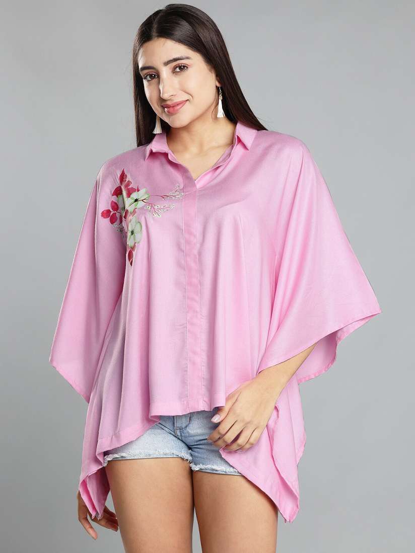 Buy LetsDressUp Shirt Collar Flared Sleeve Shirt Style Kaftan Top Tops for Women 28639406 Myntra