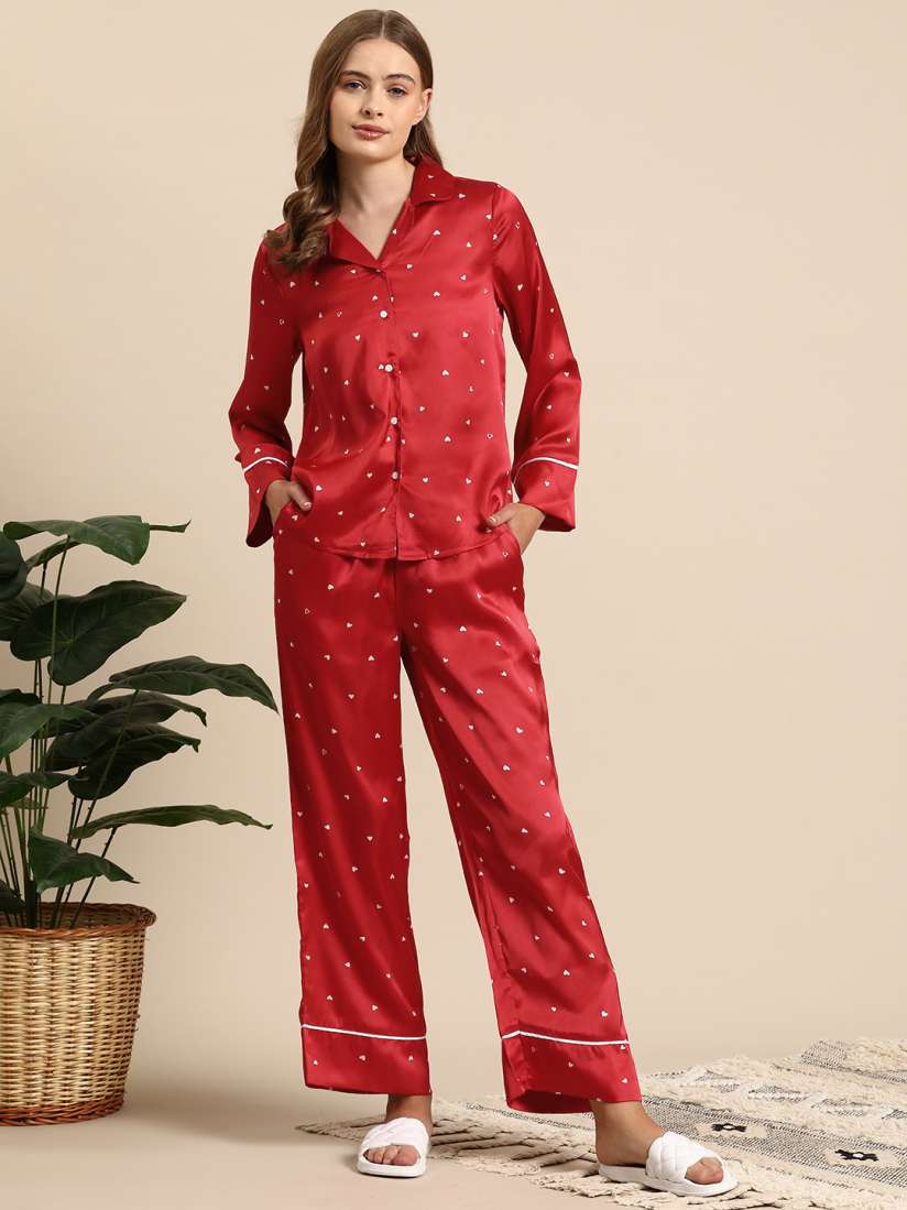 Satin night suit myntra sale