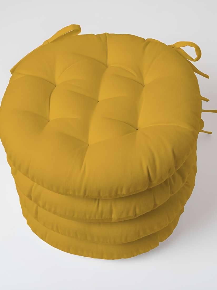 Buy SKANDA FAB Mustard Yellow 4 Pieces Round Shaped Pure Cotton Chair Pads Chair Pads for Unisex 28651872 Myntra