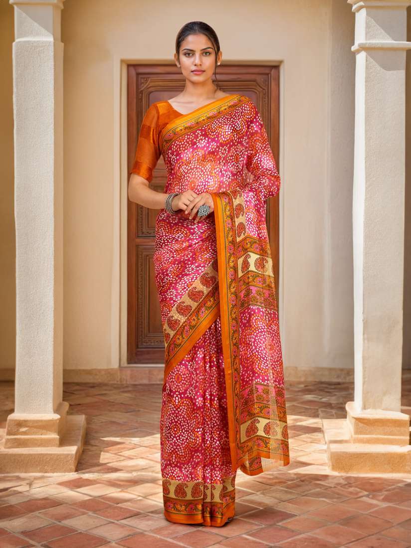 Myntra bandhani saree clearance