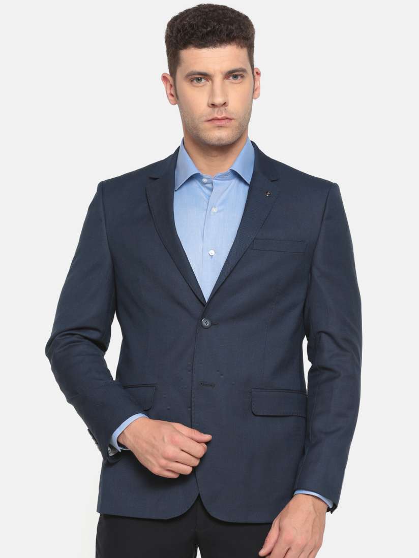 Buy Van Heusen Men Navy Single Breasted Slim Fit Formal Blazer Blazers for Men 2867159 Myntra