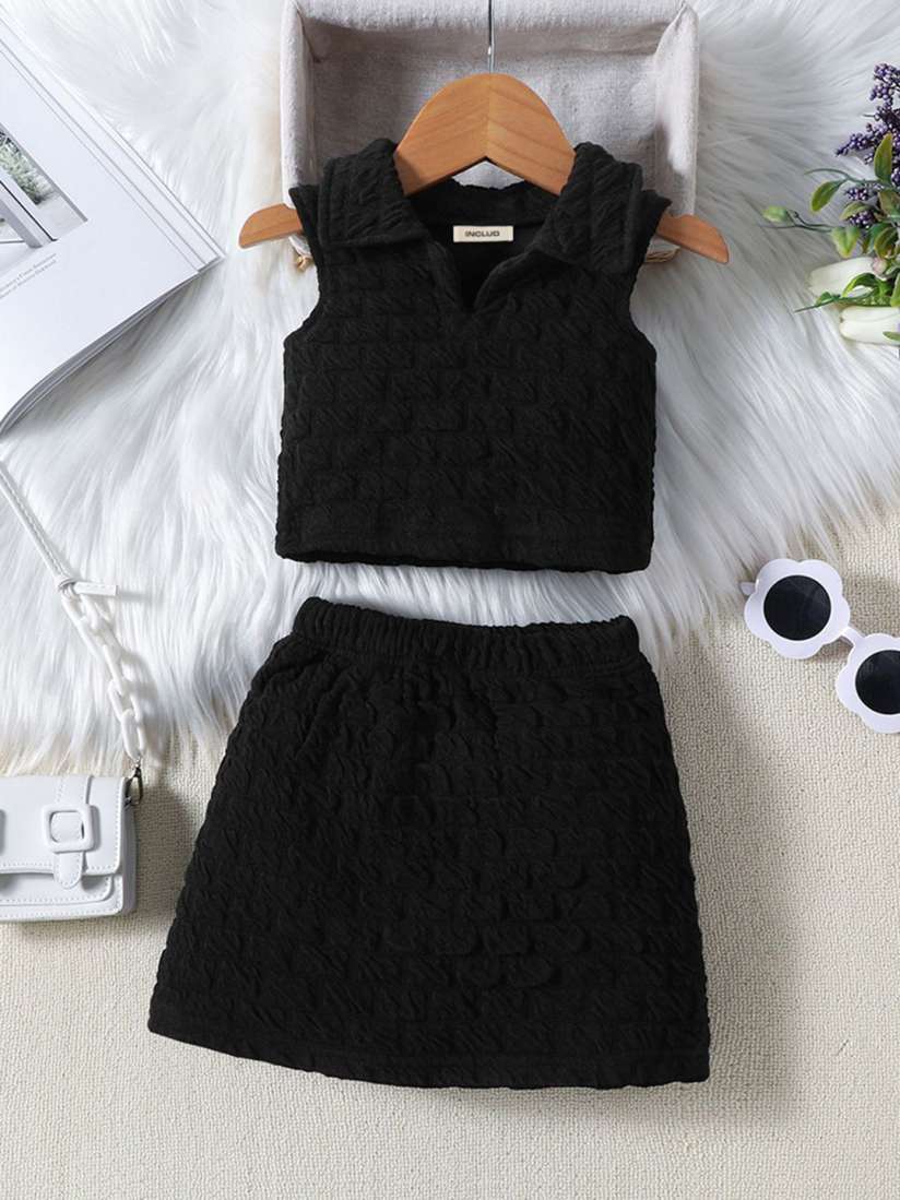 Buy INCLUD Girls Self Design Top With Skirt Clothing Set for Girls 28673764 Myntra