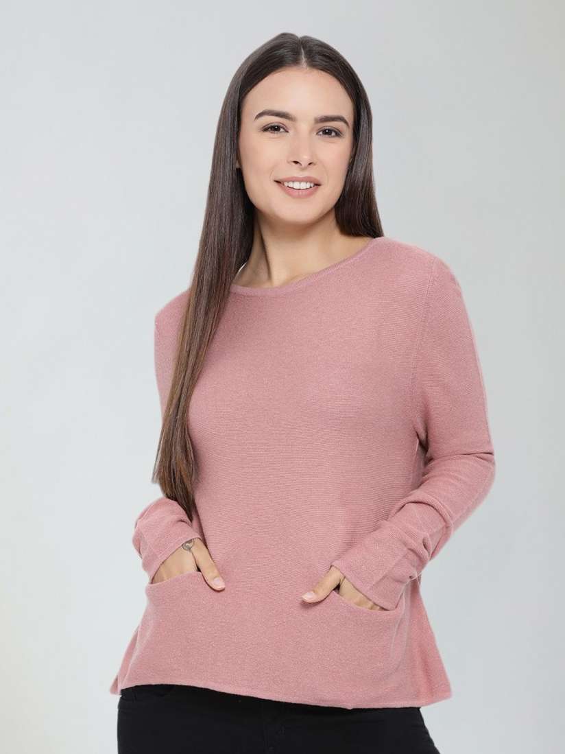 Buy Moda Elementi Round Neck Long Sleeves Woollen Pullover Sweater Sweaters for Women 28676198 Myntra