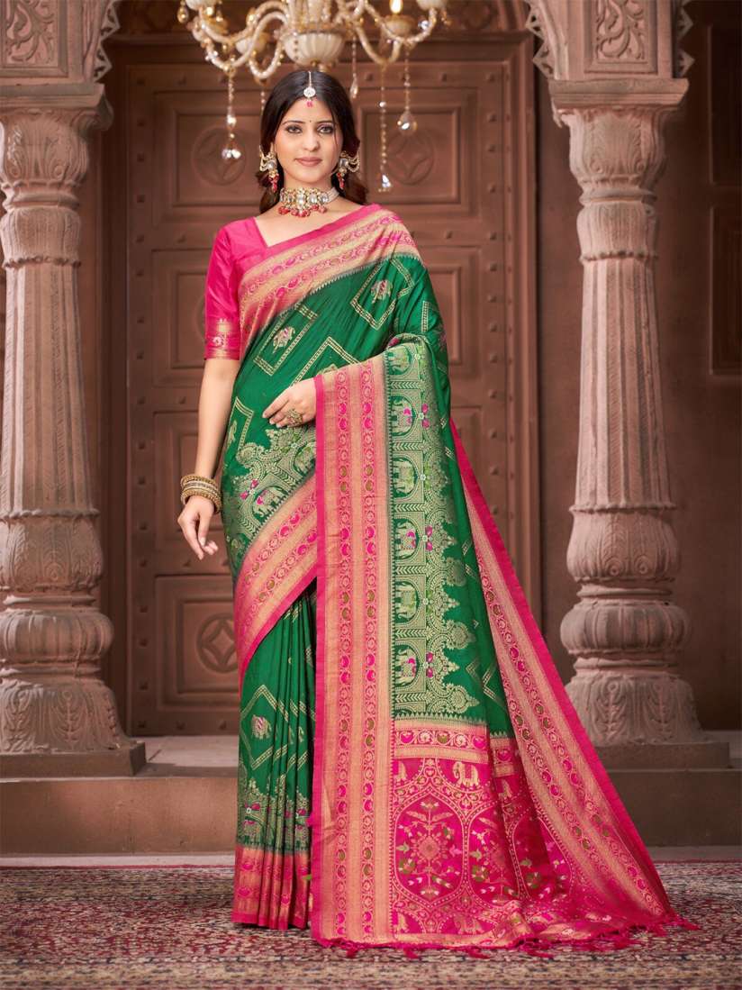 Buy IndianRang Ethnic Motifs Woven Design Zari Pure Silk Mysore Silk Saree Sarees for Women 28678044 Myntra