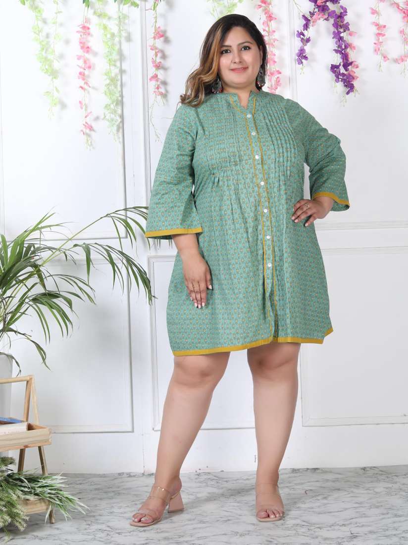 Buy KALINI Plus Size Mandarin Collar Cotton Shirt Dress Dresses for Women 28679258 Myntra
