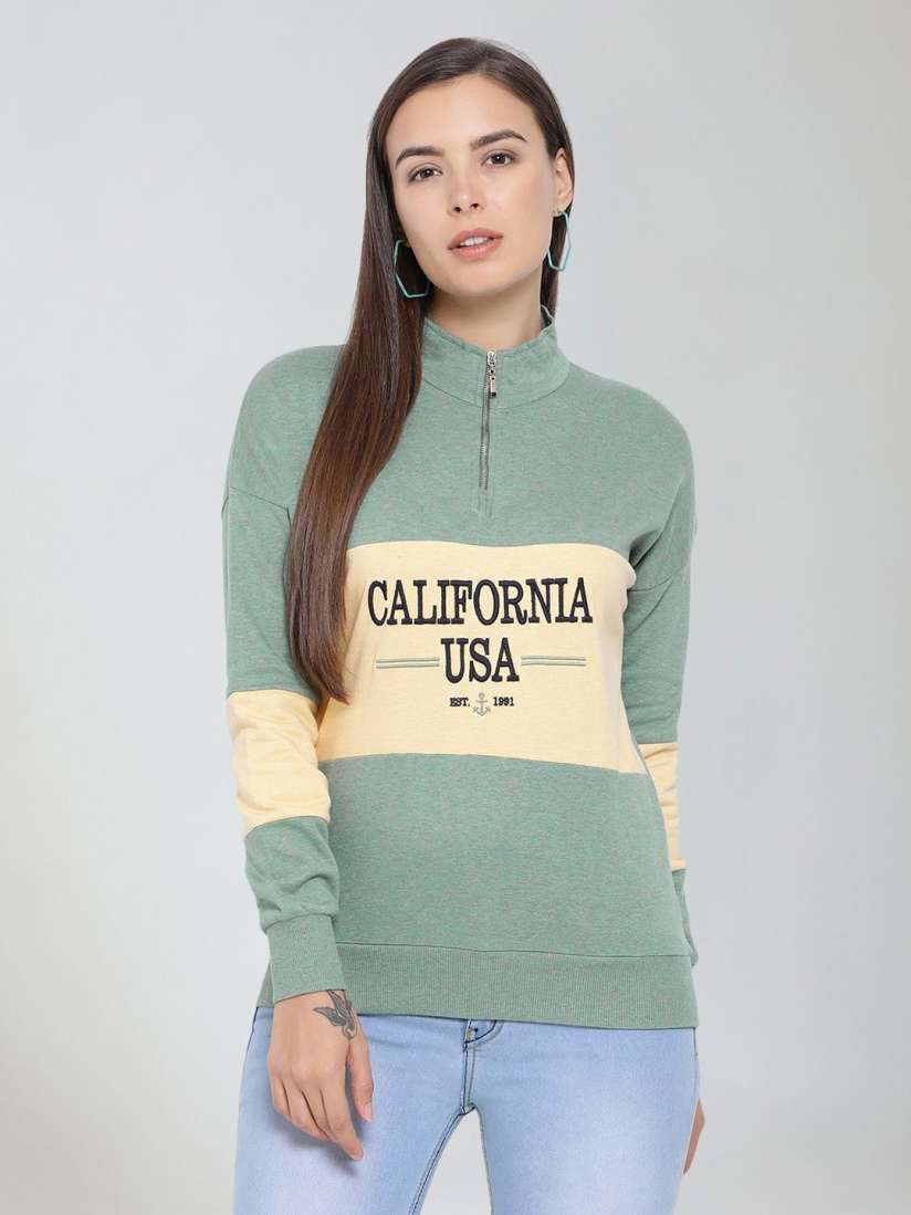 Buy Moda Elementi Colourblocked High Neck Long Sleeves Winter Top Tops for Women 28684308 Myntra